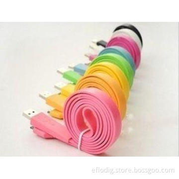 Smartphone flat noodle cable usb data transfer cable usb 2.